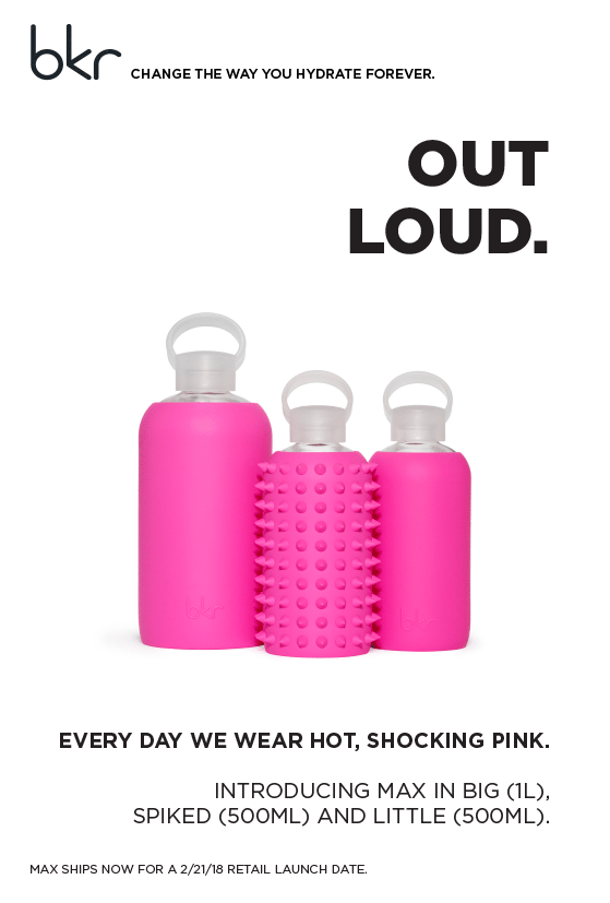 bkr bottle in Max, a hot shocking pink
