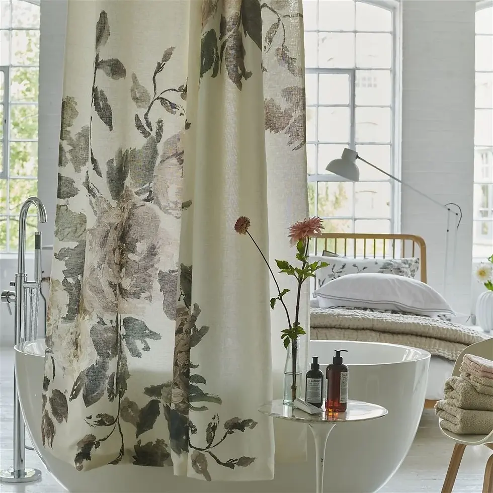 SHANGHAI GARDEN - ECRU - SHOWER CURTAIN By Designer Guild @macfabhome