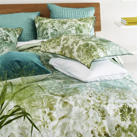 Parquet Green Cotton duvet By Designer Guild @macfabhome