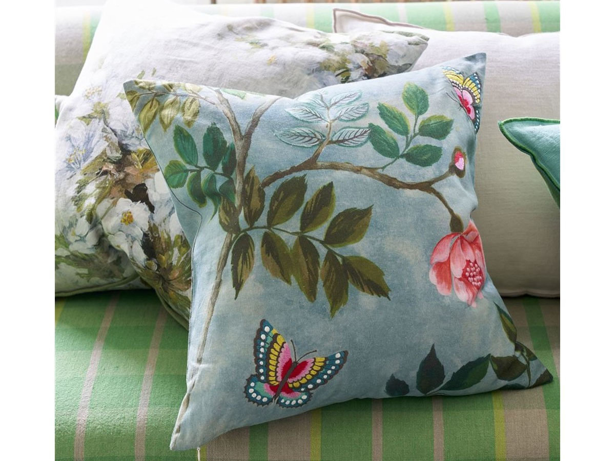 Papillon Chinois -Teal cushion By Designer Guild @macFABhome