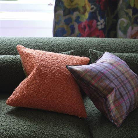 Designers Guild boucle cushion Cormo Persimmon