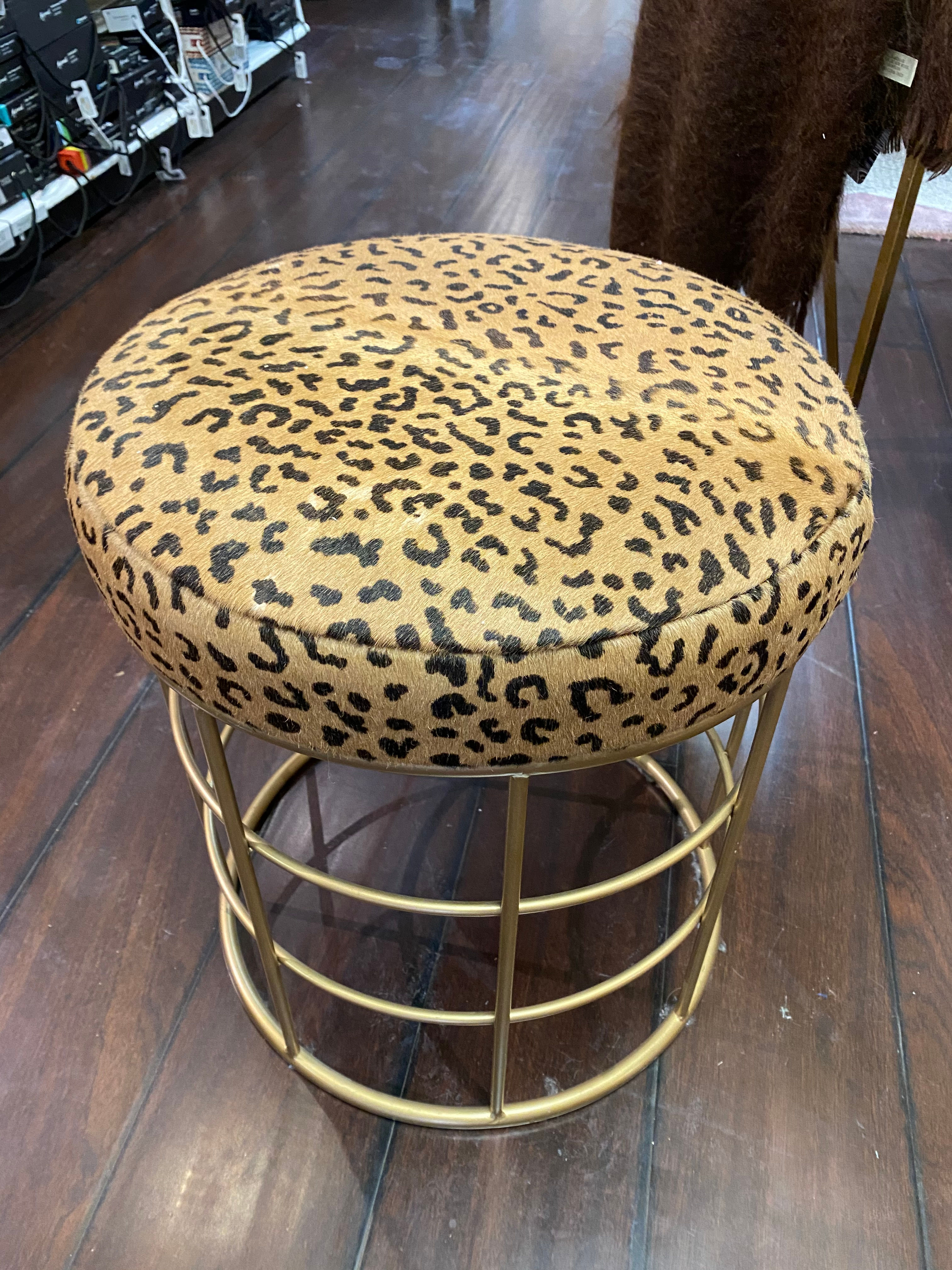 Midcentury Modern Leopard stool