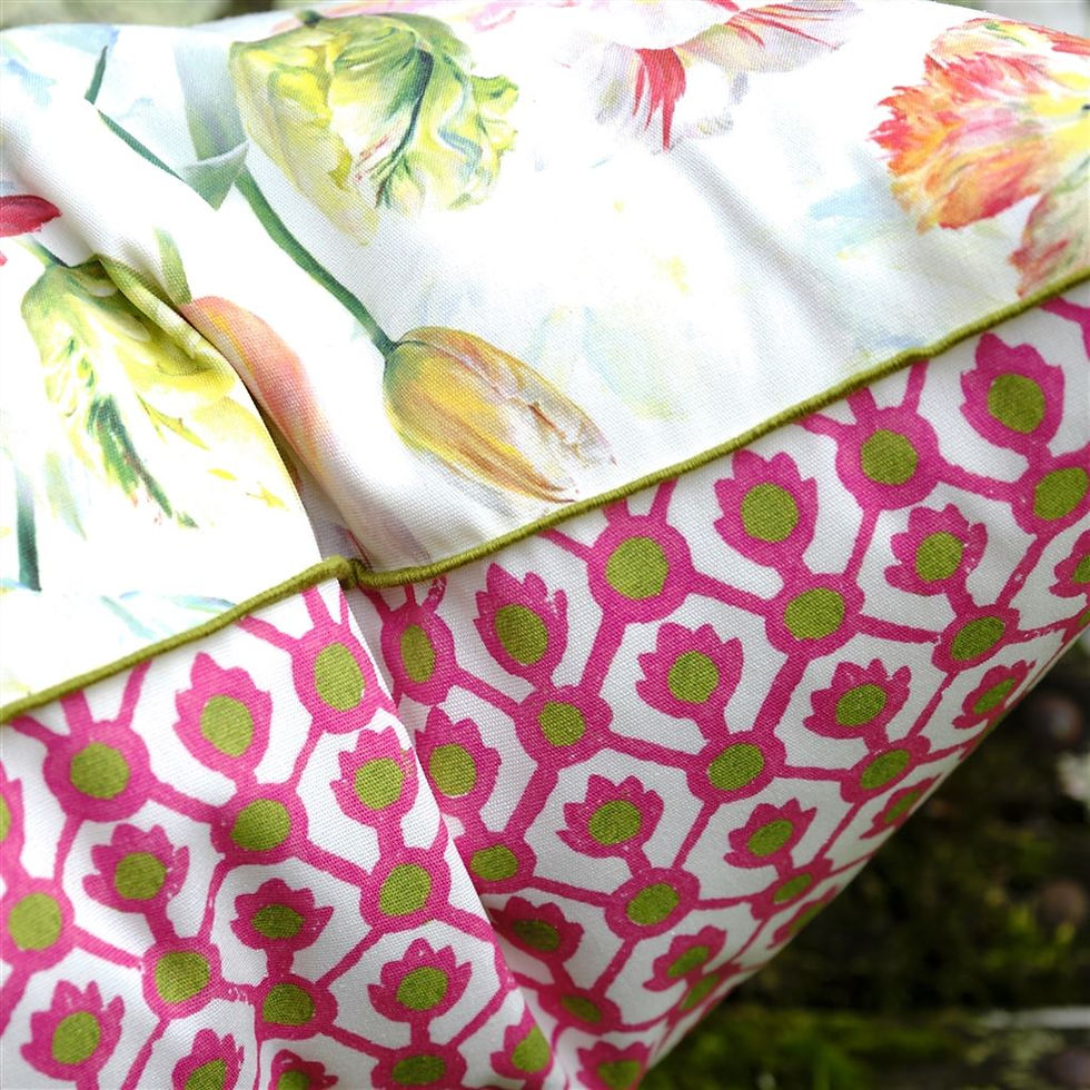 Thumbnail: STYLE TULIP GARDEN AZALEA OUTDOOR CUSHION BY:DG at macFABhome