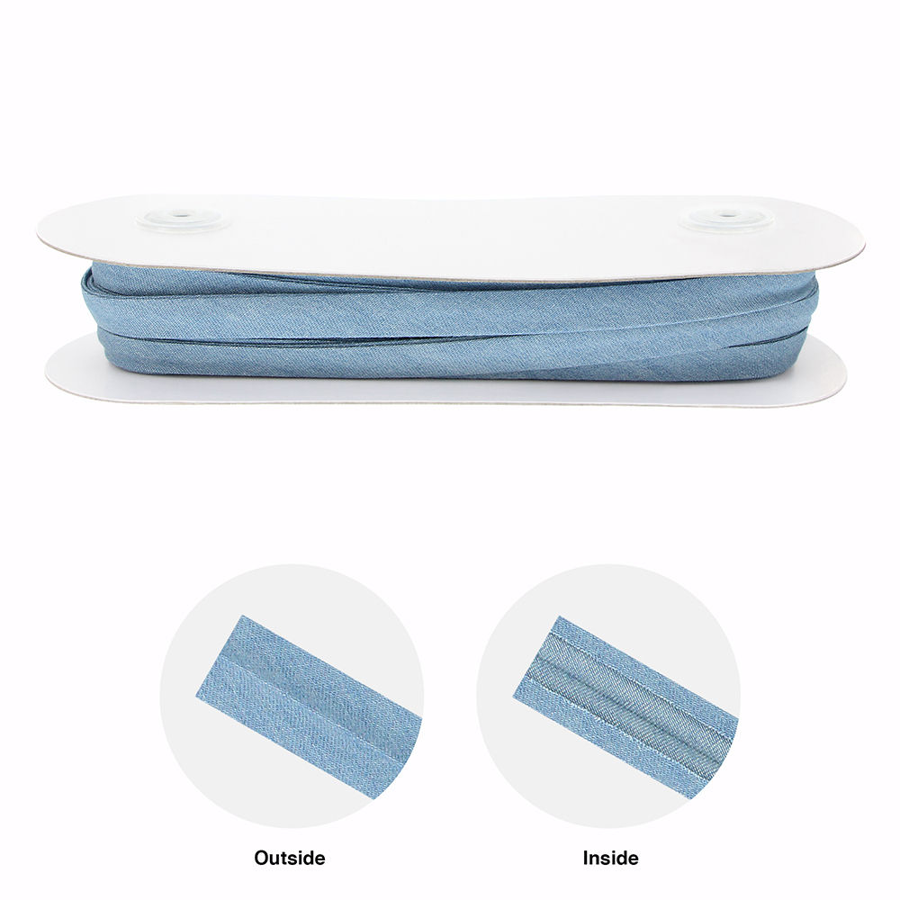 Double Fold Bias Tape 25mm light denim