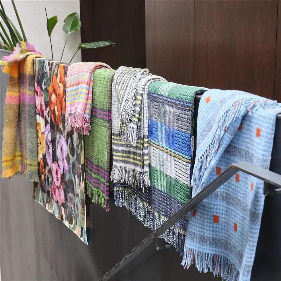 Thumbnail: TAPESTRY FLOWER DAMSON THROW  DESIGNERS GUILD