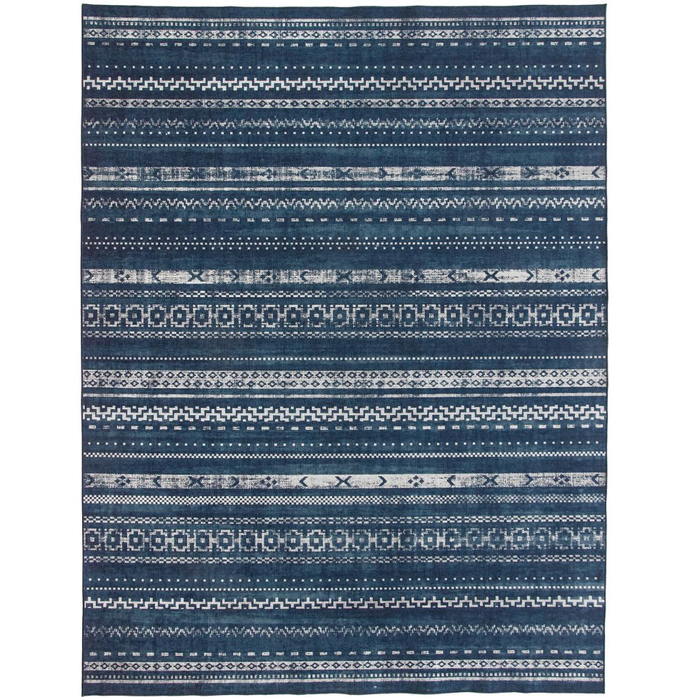 Thumbnail: ZANE BLUE MOROCCAN WASHABLE RUG