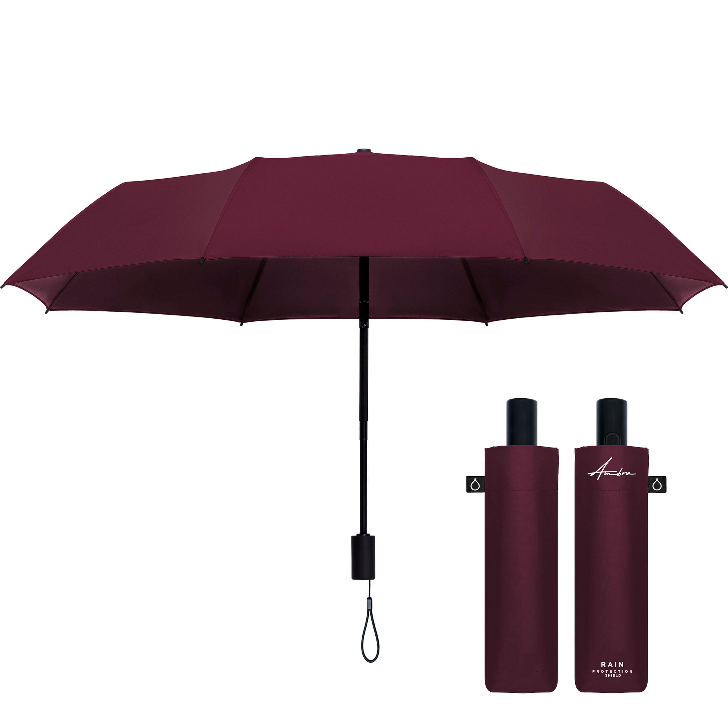 AMBRA RAIN Sturmfester Automatik Taschenschirm winddicht & kompakt