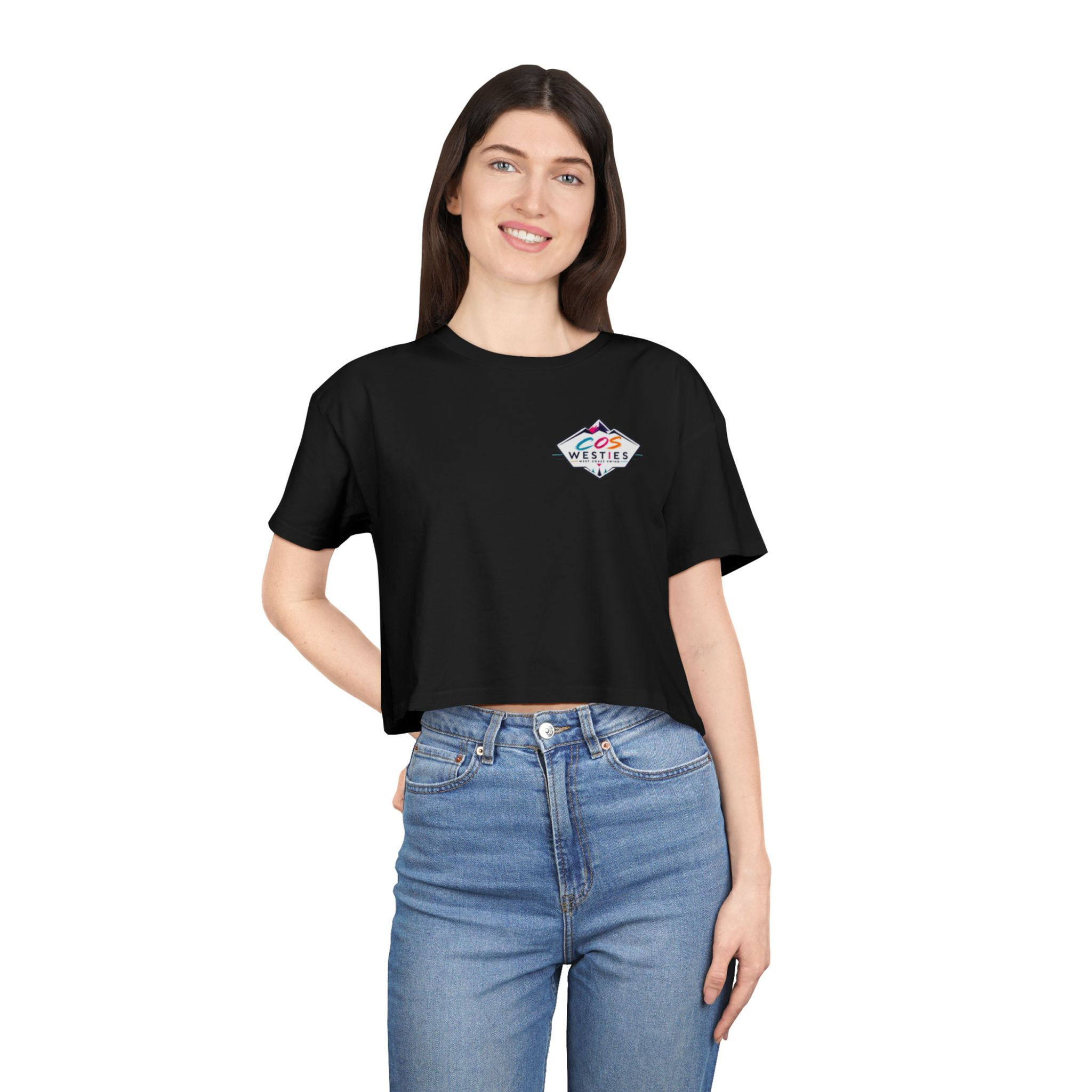Women's Crop Tee - COS Westies Logo (Front)