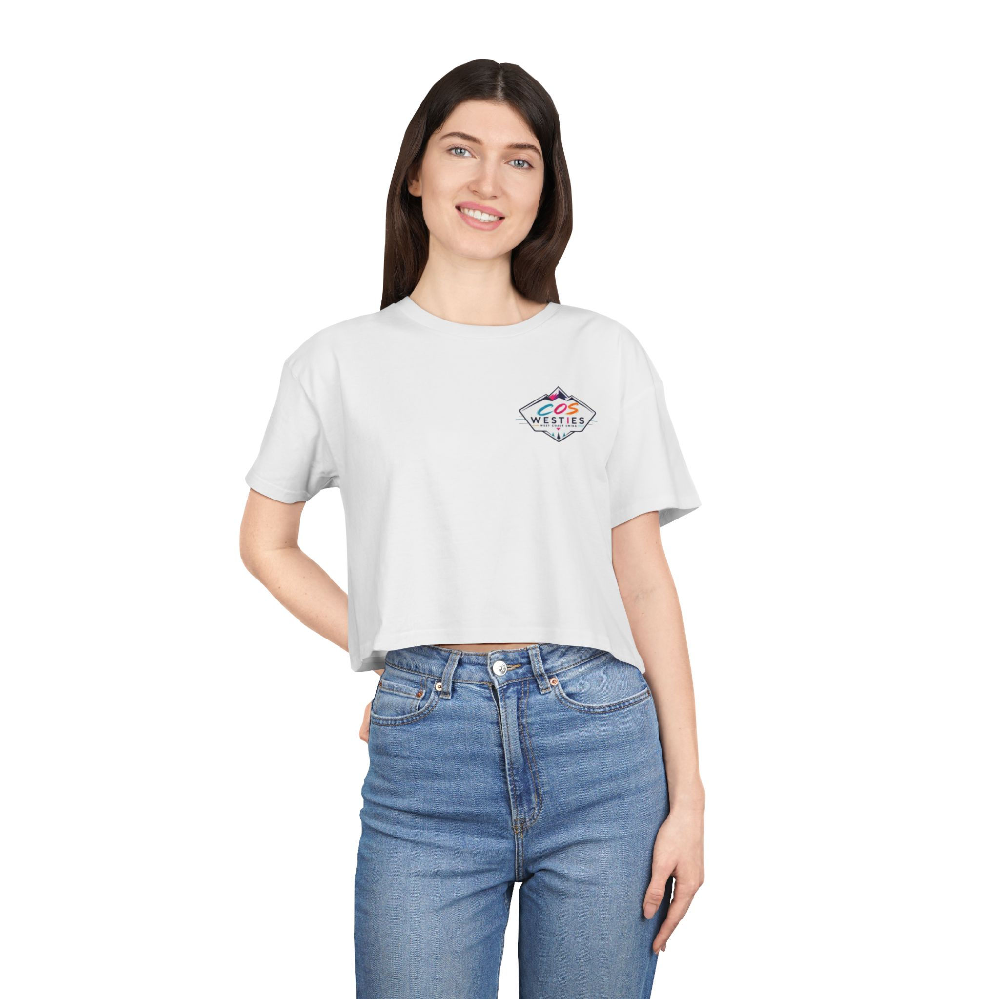 Women's Crop Tee - COS Westies Logo (Front)