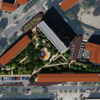 Plan masse inséré dans son environnement Visuel 3D HD du projet.