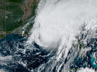 GOES-19 satellite image of Hurricane Isaias approaching the Florida Panhandle and Alabama coast on Oct. 9, 2026