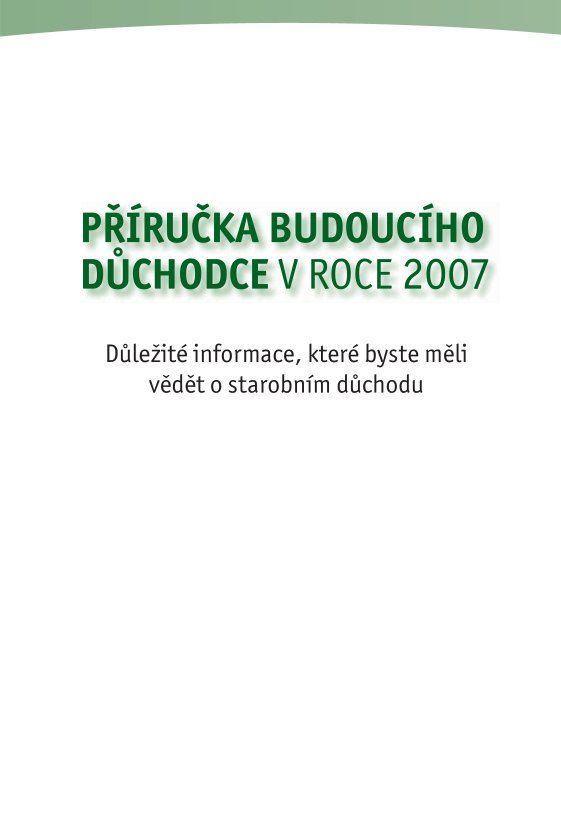 Publikace "Příručka budoucího důchodce"