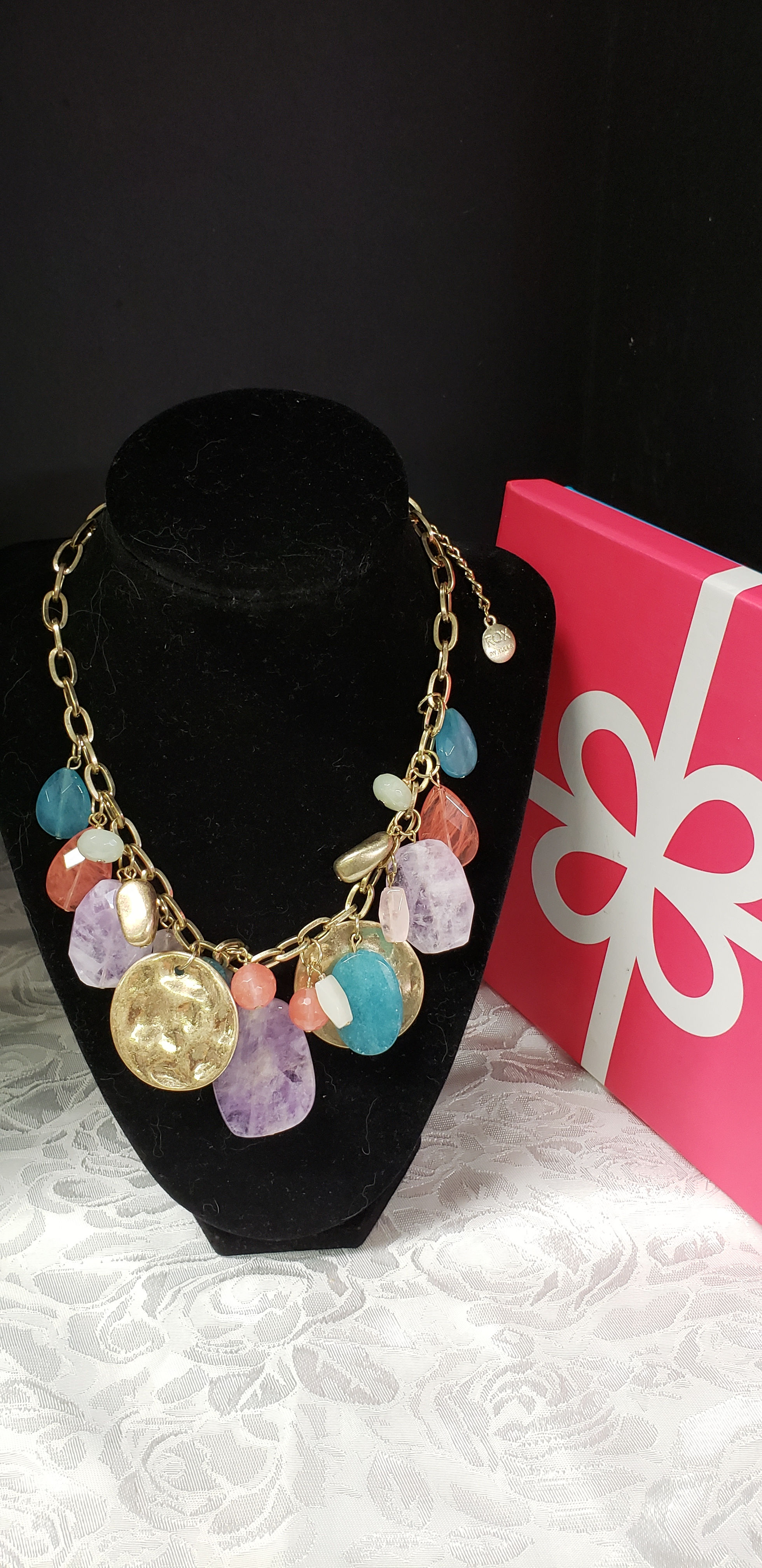 Real Stone Necklace - Amethyist, Topaz, Quartz, etc.