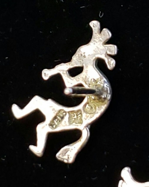 Thumbnail: Tiny Sterling Kokopelli Earrings by Sunwest
