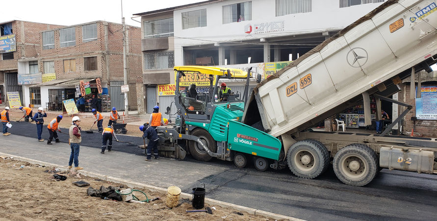 Colocación de asfalto en caliente