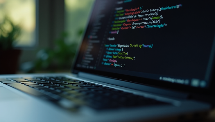 Eye-level view of a laptop screen showing Git command line interface