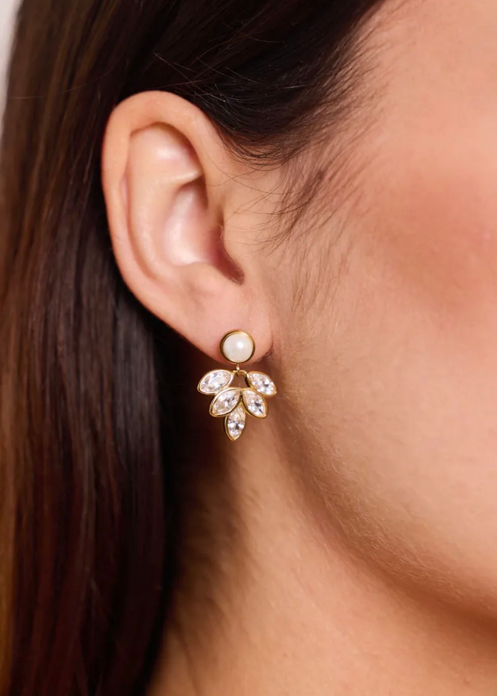 Miniature : Boucles d’oreilles Pearl Leaf 🍃✨