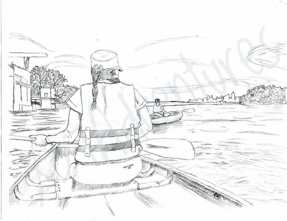 Summer on the Missouri - hand drawn coloring page
