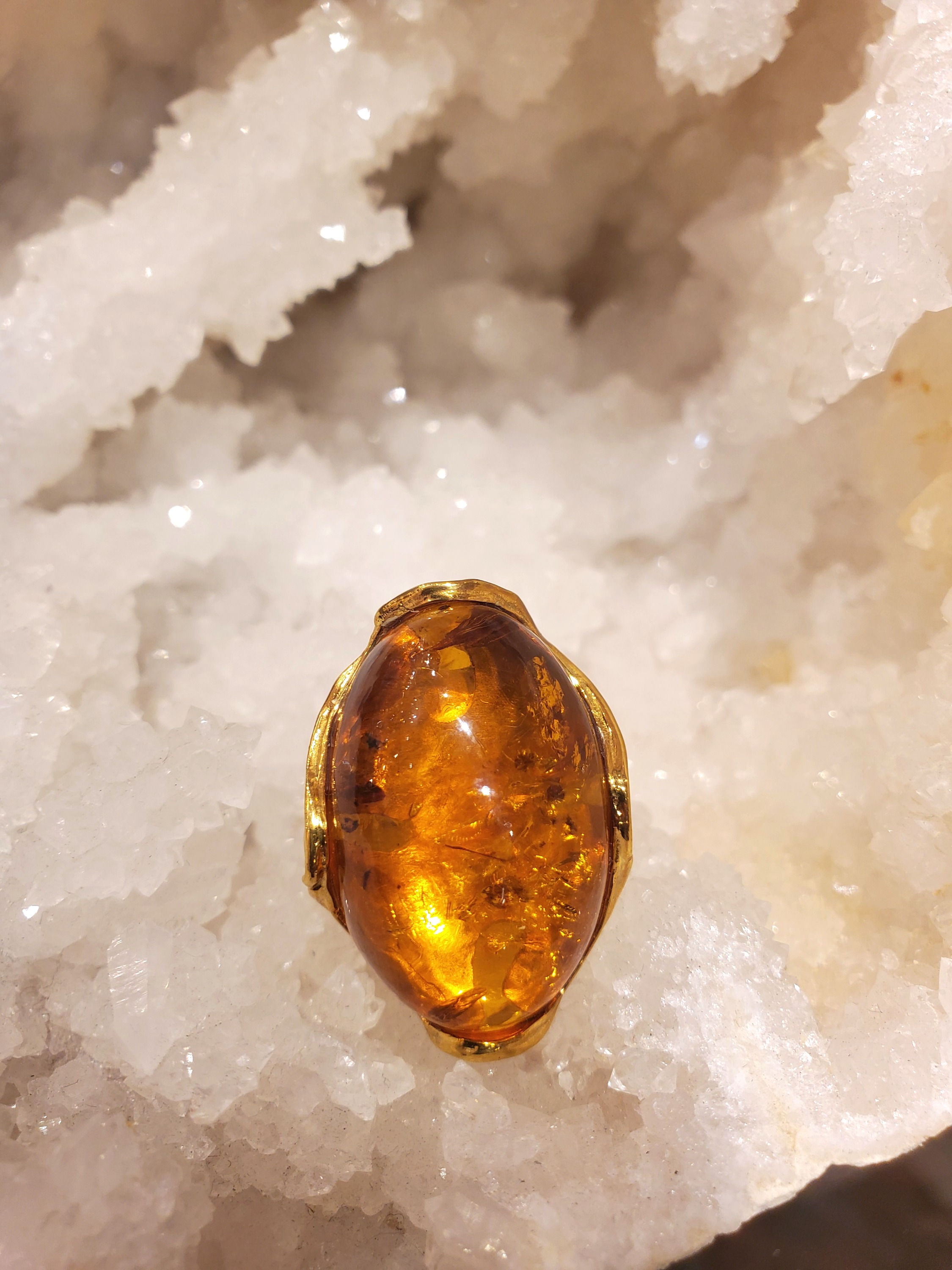 Honey amber ring