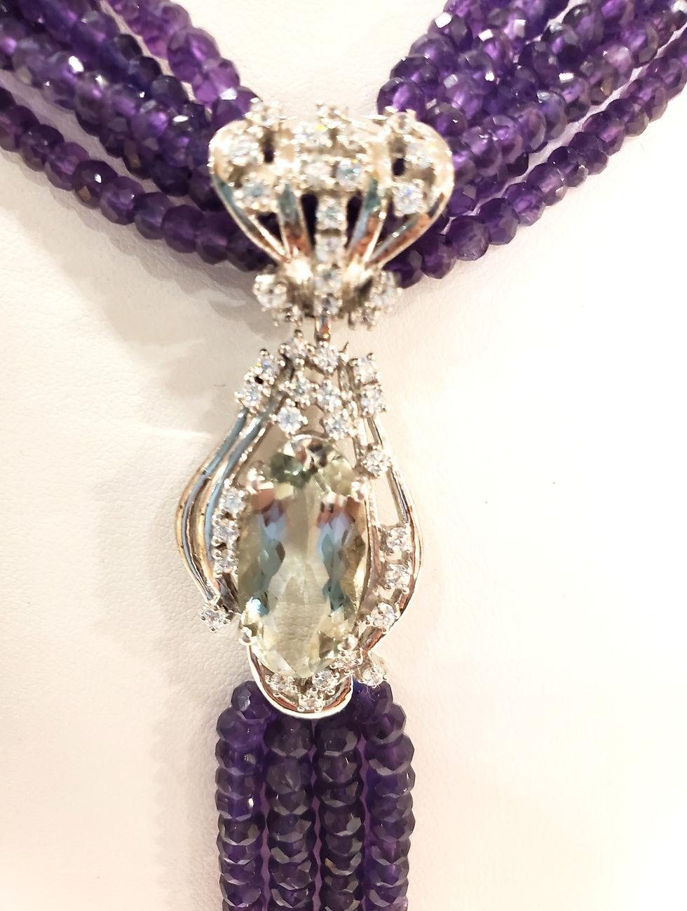 Thumbnail: Amethyst and Green Amethyst necklace