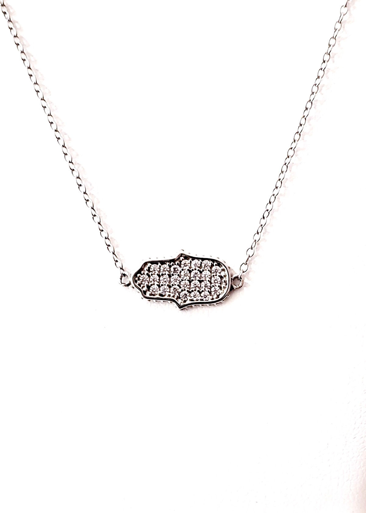 Cubic zirconia Hamsa necklace