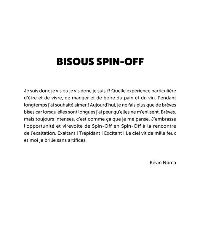Texte issu d’une œuvre originale des Visuels de Face de Tract par Kévin Ntima. Écriture spontanée et poétique inspirée du collage, où les mots et les images se rencontrent pour créer une narration libre et ouverte à l’interprétation.