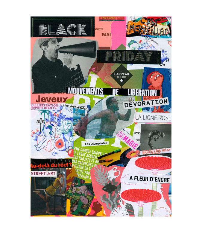 Œuvre de la série Les Visuels de Face de Tract par Kévin Ntima. Collage artistique composé de fragments de tracts et d’écrits glanés dans l’espace public, où image et texte s’entrelacent pour une interprétation libre. Disponible en édition limitée.