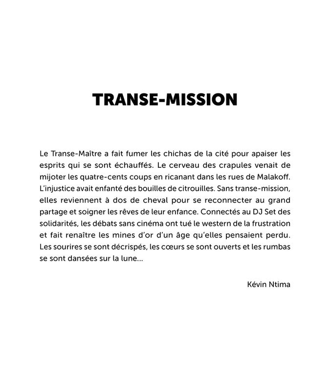 Texte issu d’une œuvre originale des Visuels de Face de Tract par Kévin Ntima. Écriture spontanée et poétique inspirée du collage, où les mots et les images se rencontrent pour créer une narration libre et ouverte à l’interprétation.