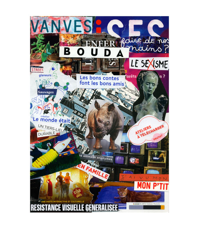Œuvre originale de la série Les Visuels de Face de Tract par Kévin Ntima. Collage unique composé de fragments de tracts et d’écrits collectés dans l’espace public, où l’image et le texte se répondent pour créer une narration ouverte et poétique