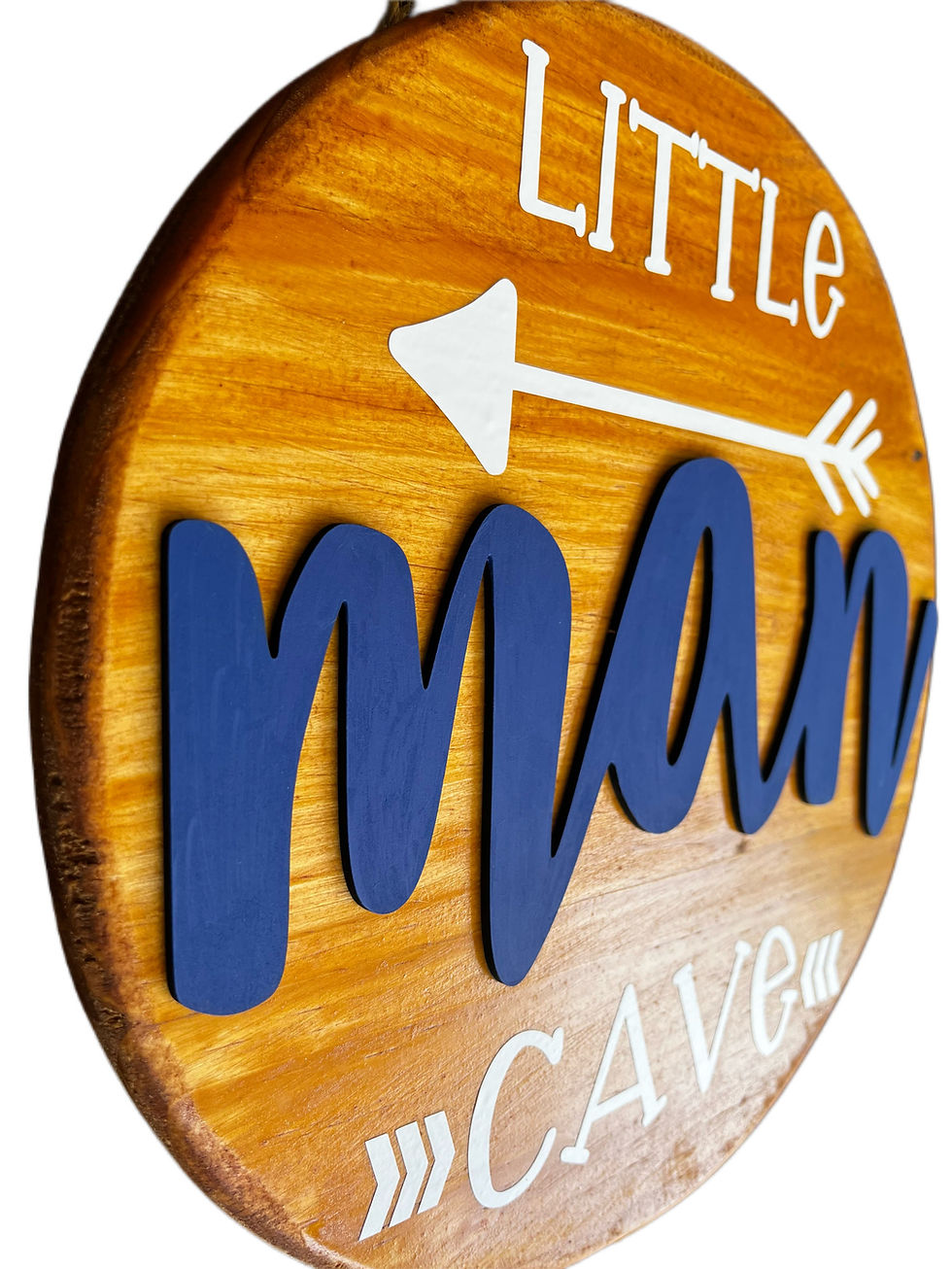 Thumbnail: Little Man Cave round board for boys nursery room