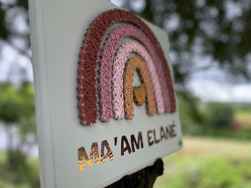 Thumbnail: Rainbow + name in vinyl rose gold sticker