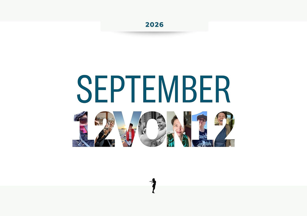 Text "September 12von12" wobei "12von12" mit verschiedenen Bildern hinterlegt ist