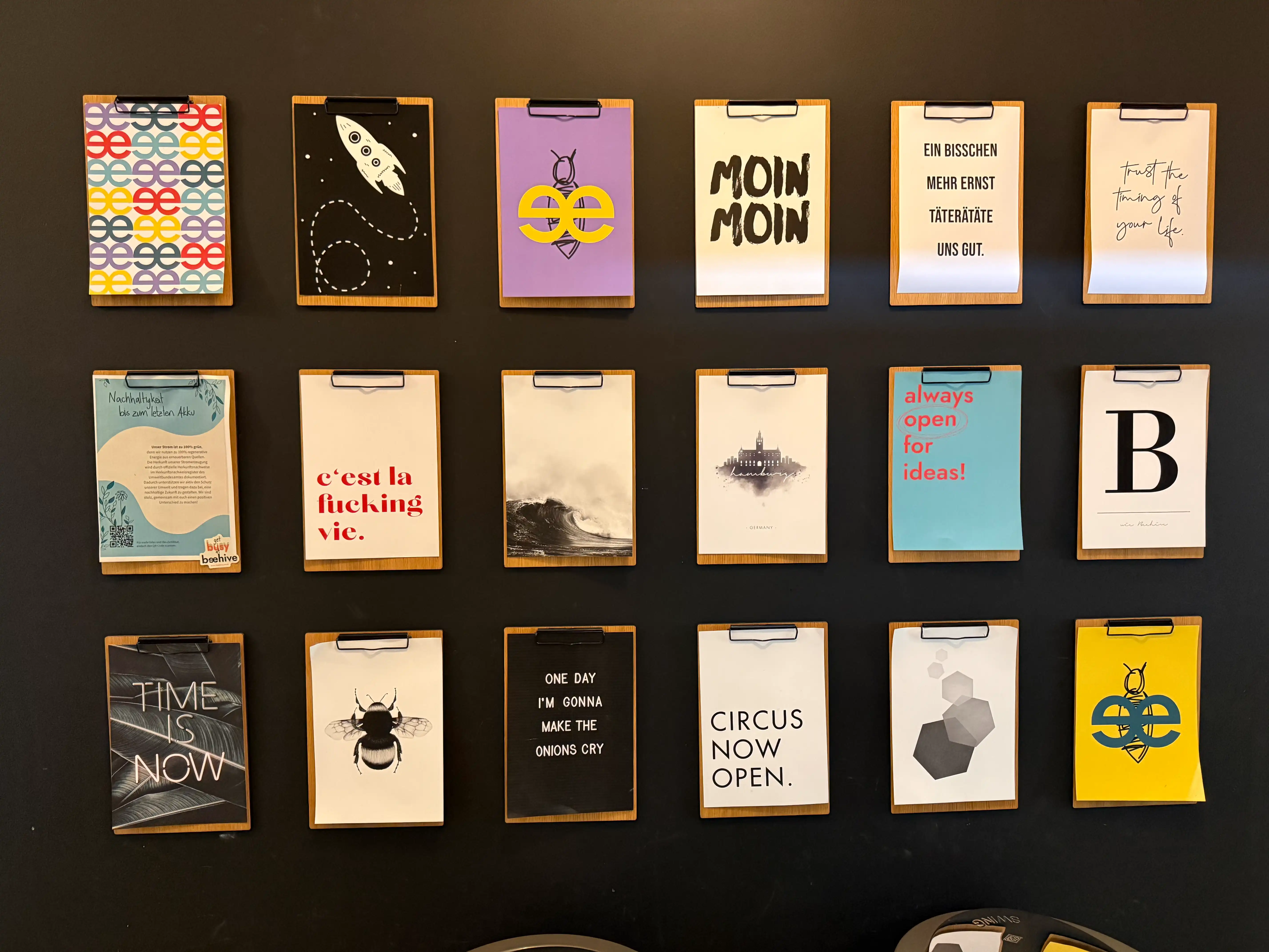 Bilderwand im BeeHive - sehr inspirierend
