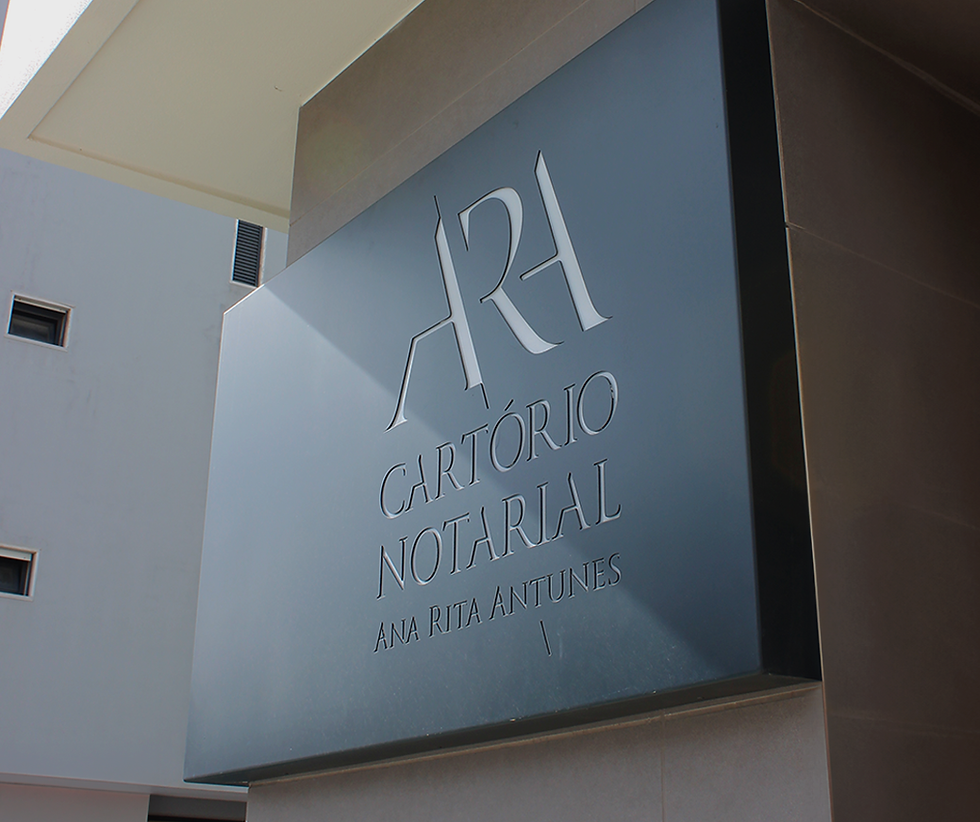 Placa no exterior do Cartório