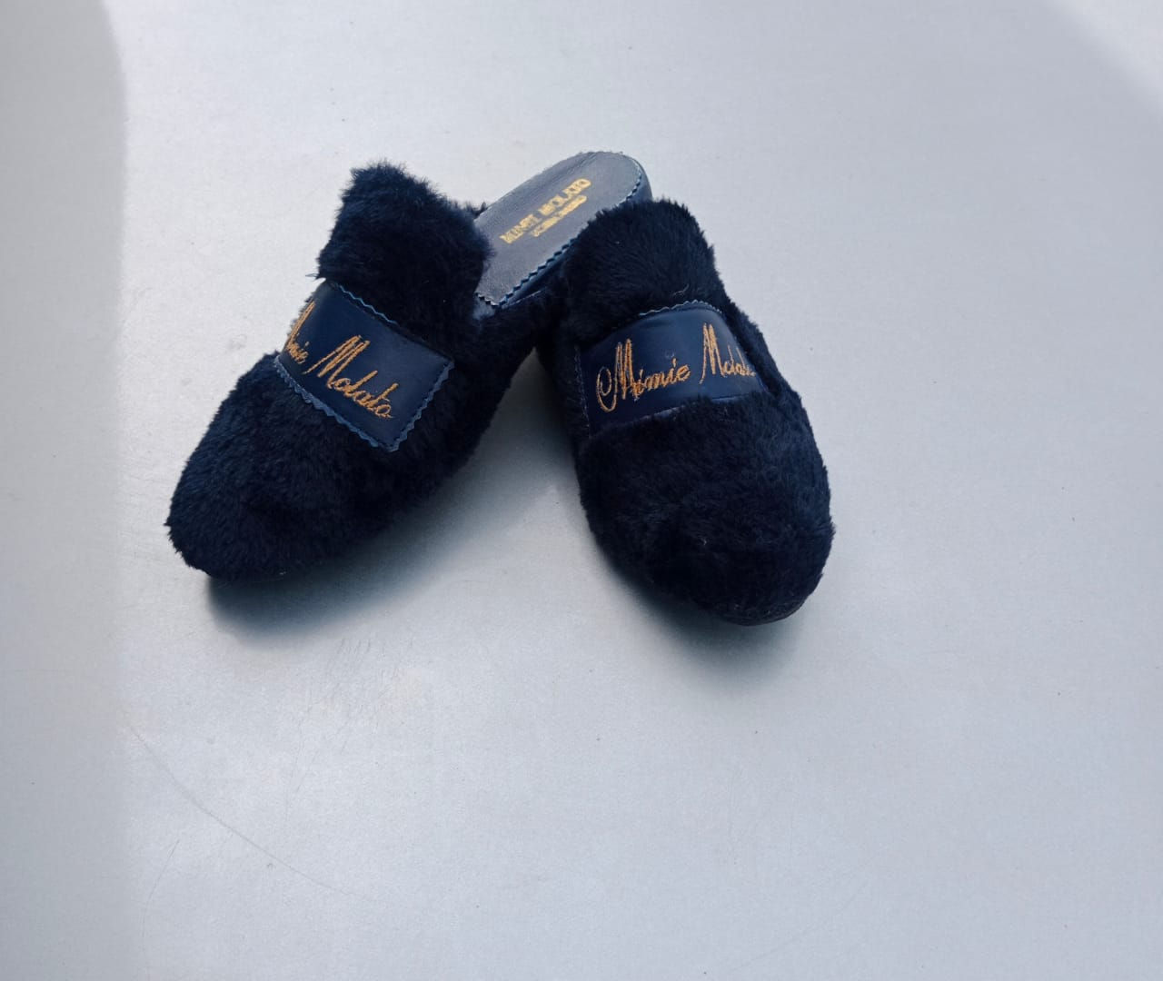 Logo-embroidery Mule slippers - Blue