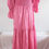 Thumbnail: Slip-In Puffed Sleeve Pink Satin Midi Dress