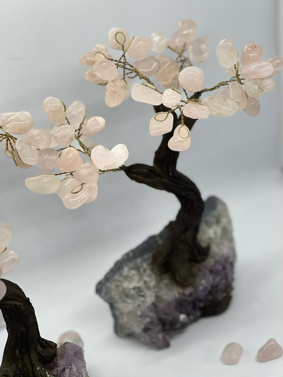 Thumbnail: Rose Quartz On Amethyst Base Tree - Large 