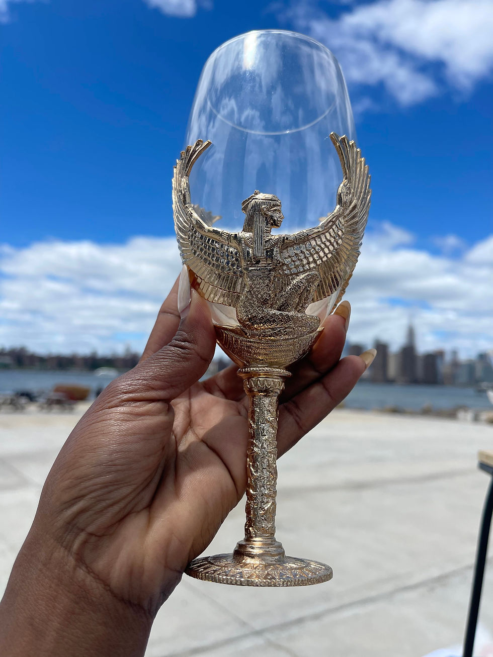Thumbnail: Goddess Aset Ritual Wine Glass | Thick Heavy Quality 