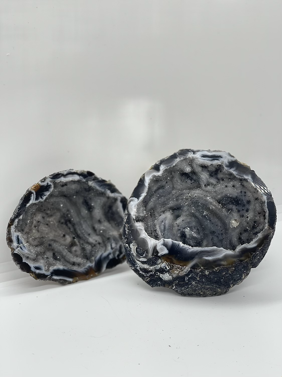 Thumbnail: Blue Chalcedony Geode ~ Pair