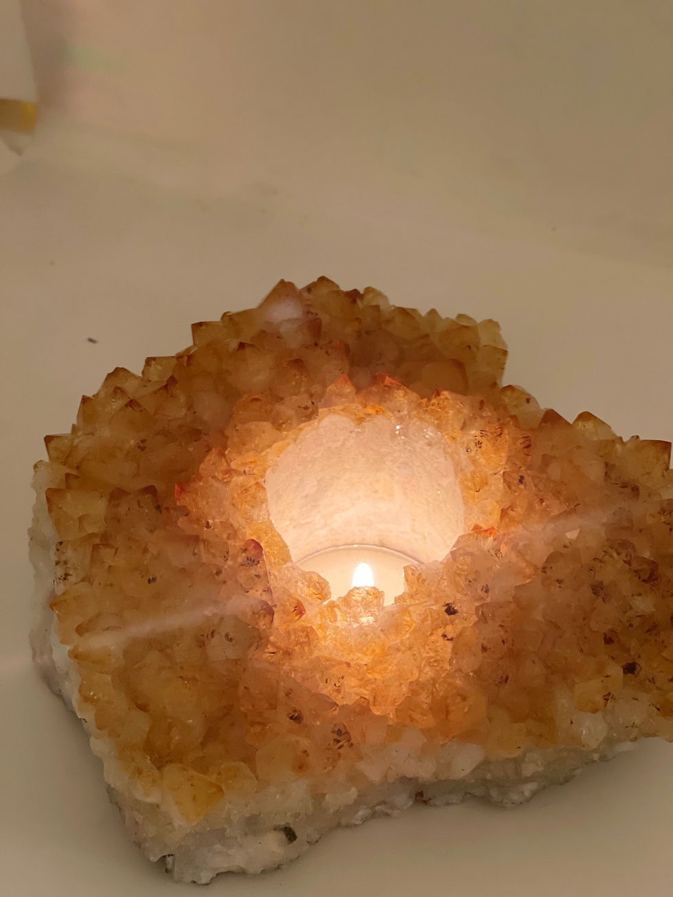 Thumbnail: Citrine Tea Light Candle ~ Extra Large 