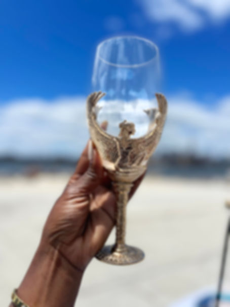 Goddess Aset Ritual Wine Glass | Thick Heavy Quality 
