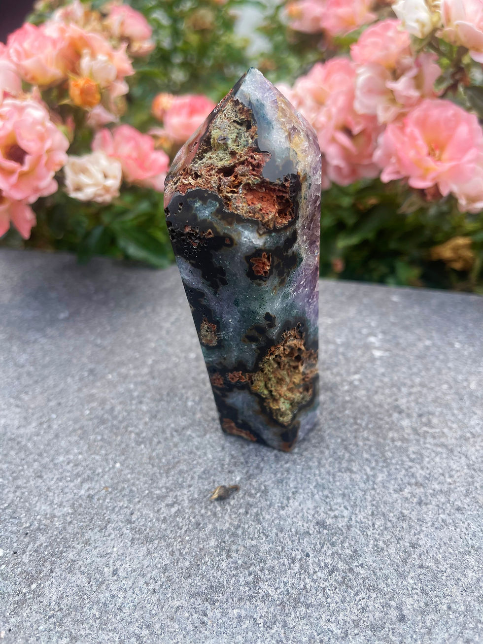 Thumbnail: Amethyst Point On Ocean Jasper 