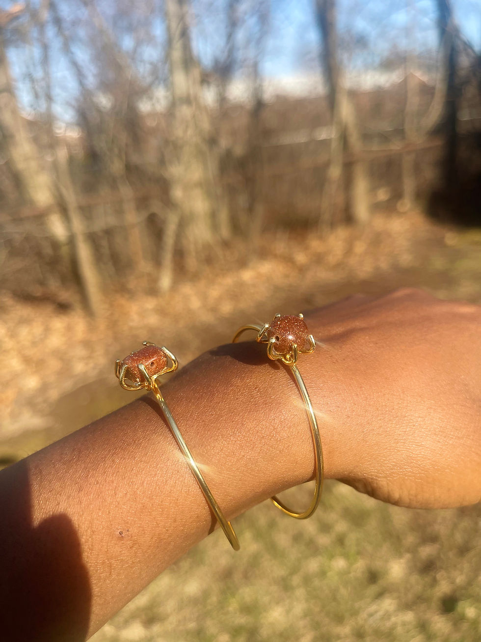 Thumbnail: Red Jasper • Hand wrapped • Goddess Bangle • Hypoallergenic 