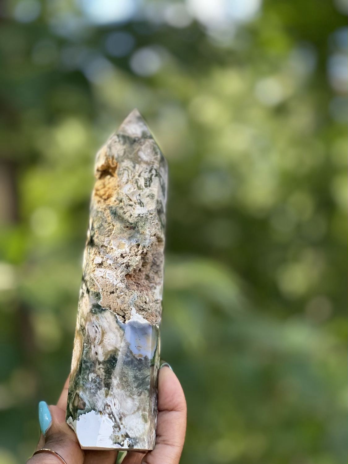 Moss Agate Tower ~ Large