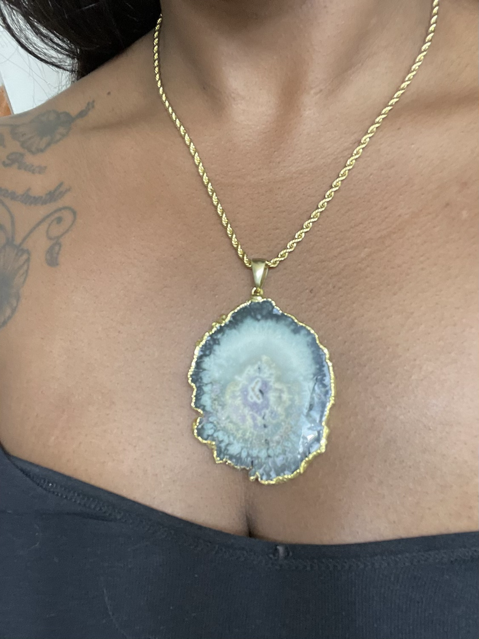 20” Agate Slice Necklace