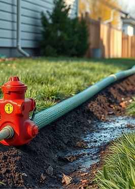 make me an image of a located utility line with paint and make it realistic in a yard.png