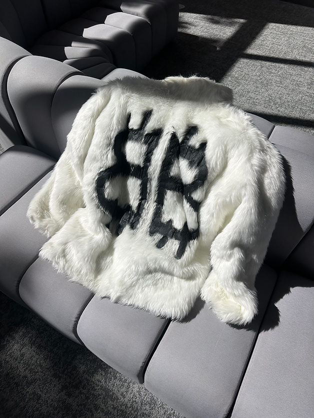 Balenciaga F/W22 Runway Bitcoin Graffiti Zip Up Coat | kellycouture