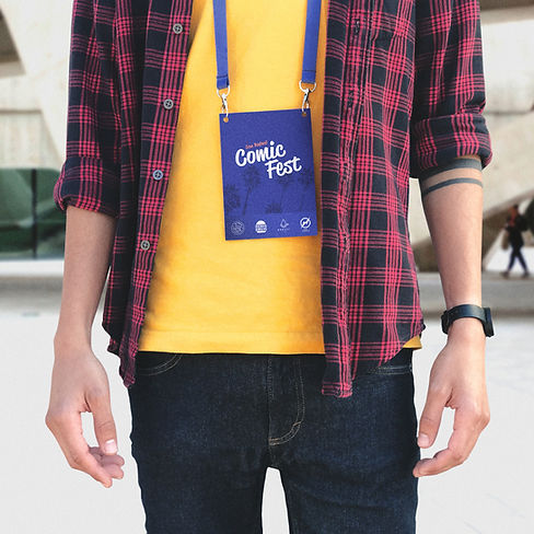 Man with Comic Fest Badge