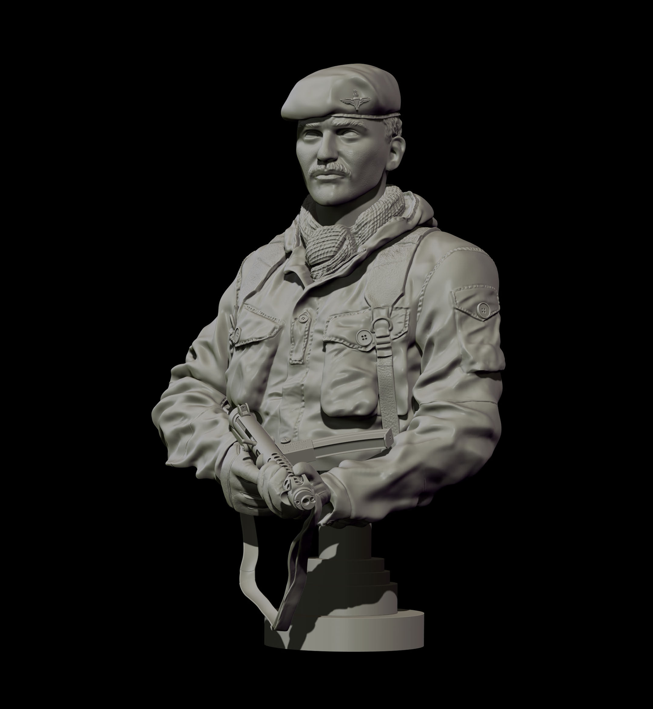 PARA / ROYAL MARINES LTD EDITION BUST - FALKLANDS 1982 1/12 & 1/9 SCALE