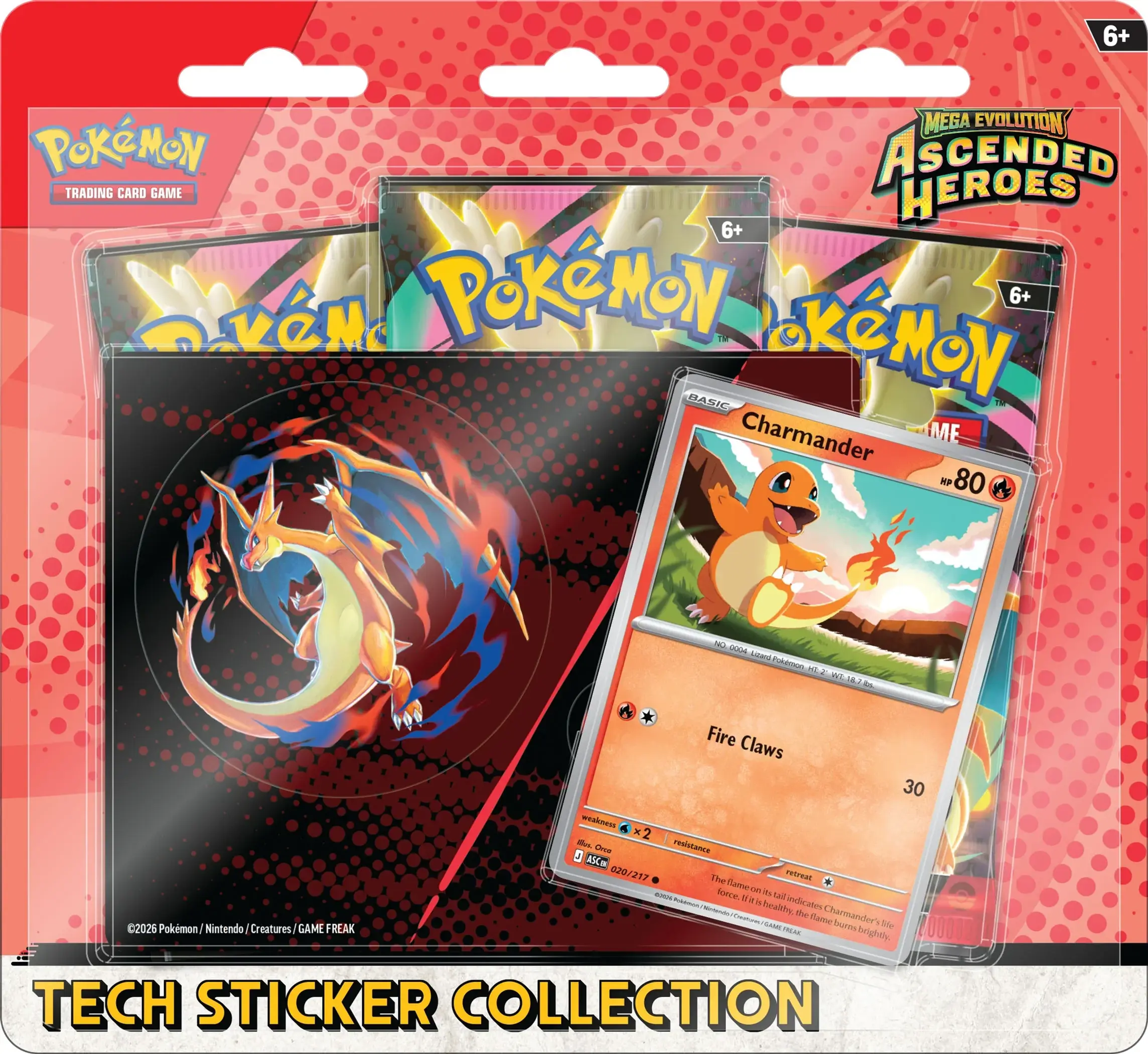 Pokemon TCG: Mega Evolution - Ascended Heroes Tech Sticker Collection: Charmande